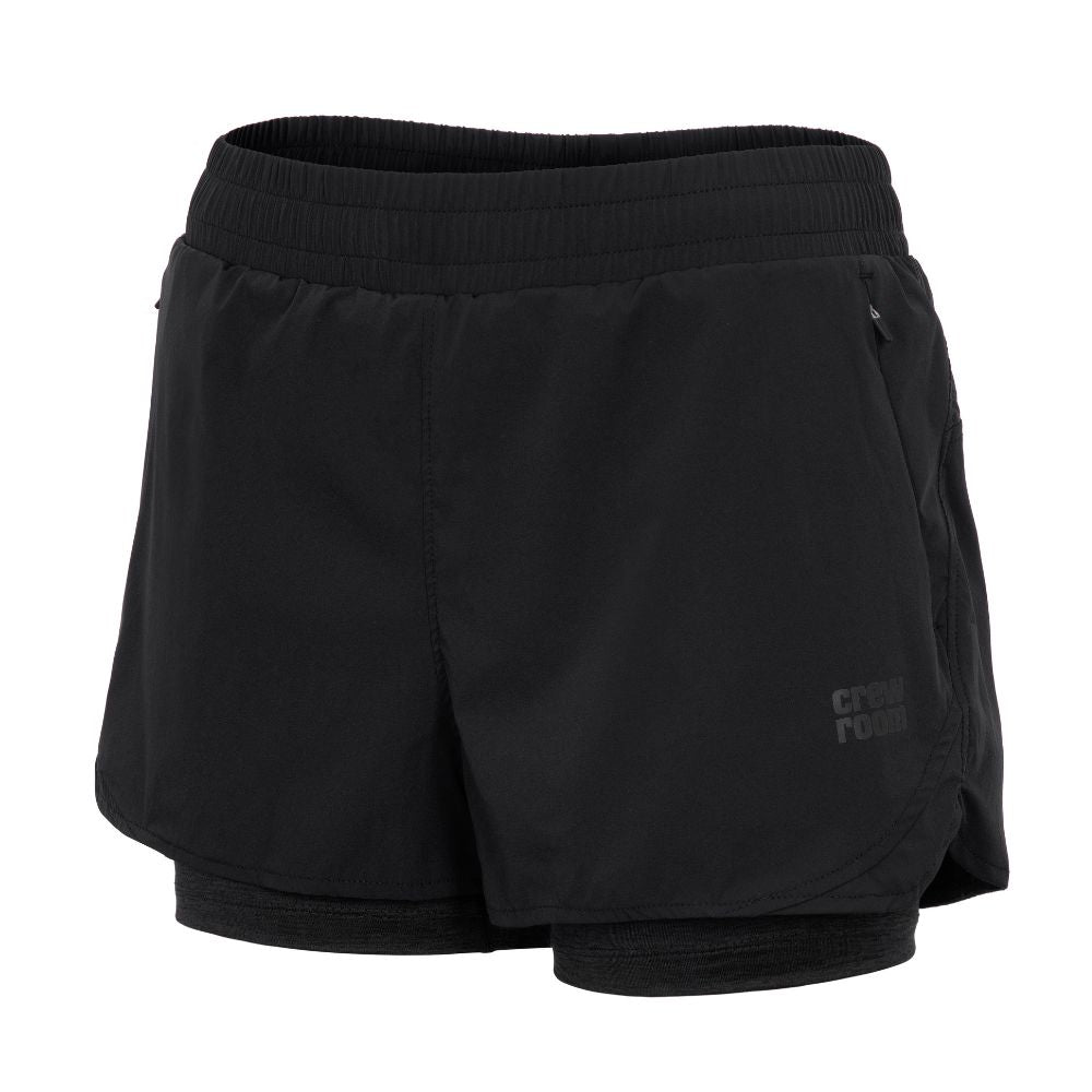 The 2 - in - 1 Ultra Short 5" (Women's) - Crewroom - XS - Black
