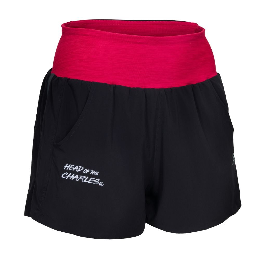 The HOCR Lined Endurance Short 3" (Women's) - Crewroom - XS - Black/ Pomegranate