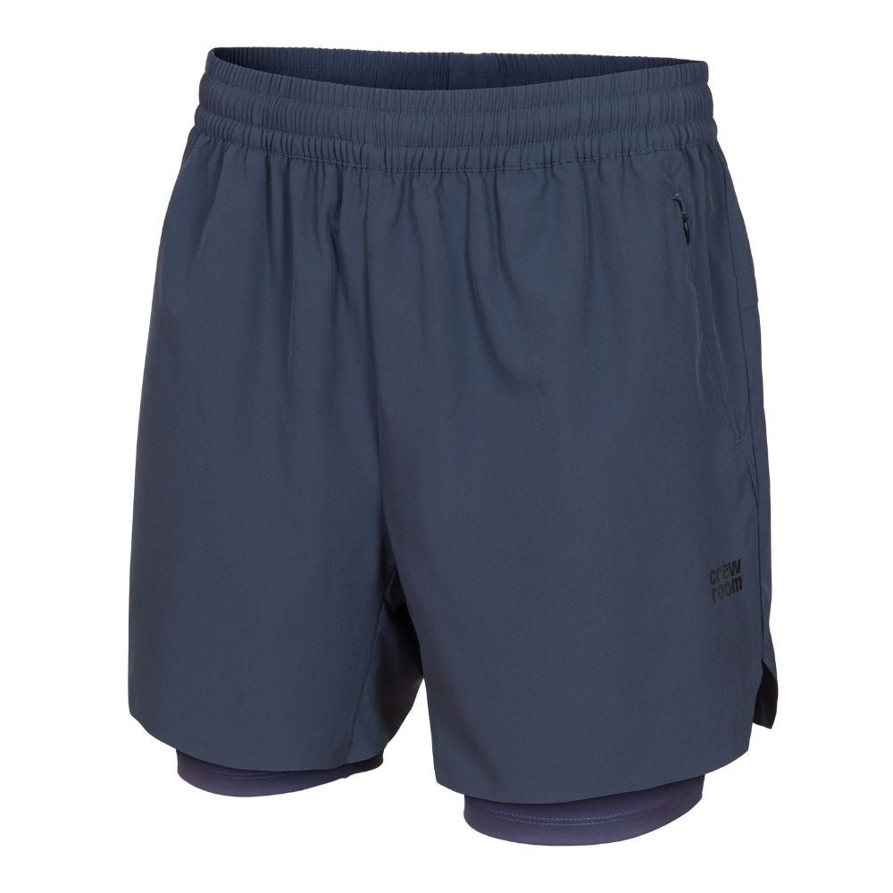 The 2 - in - 1 Ultra Short 3" (Men's) - Crewroom - S - Steel Blue / Purple