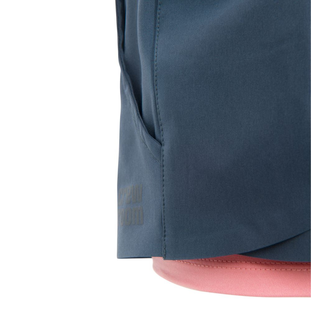 The Lined Endurance Shorts 3" (Women's) - Crewroom - XS - Aegean Blue /Peach