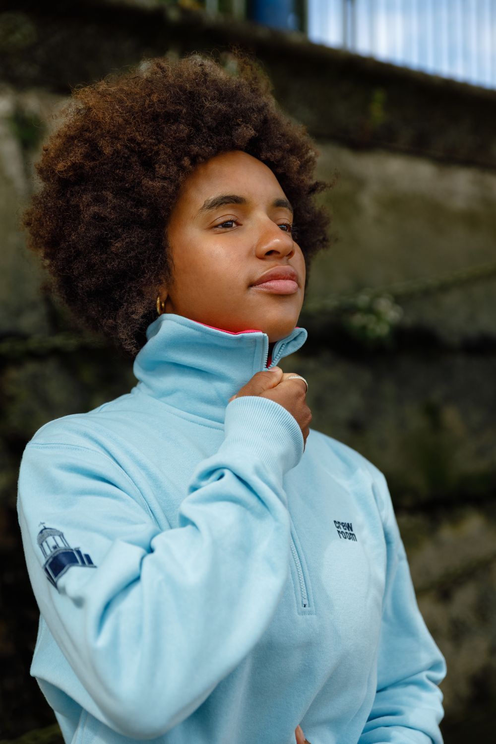 The HWR Light Blue 1/4 Zip Sweatshirt (Temple Island) - Crewroom - XS - Light Blue