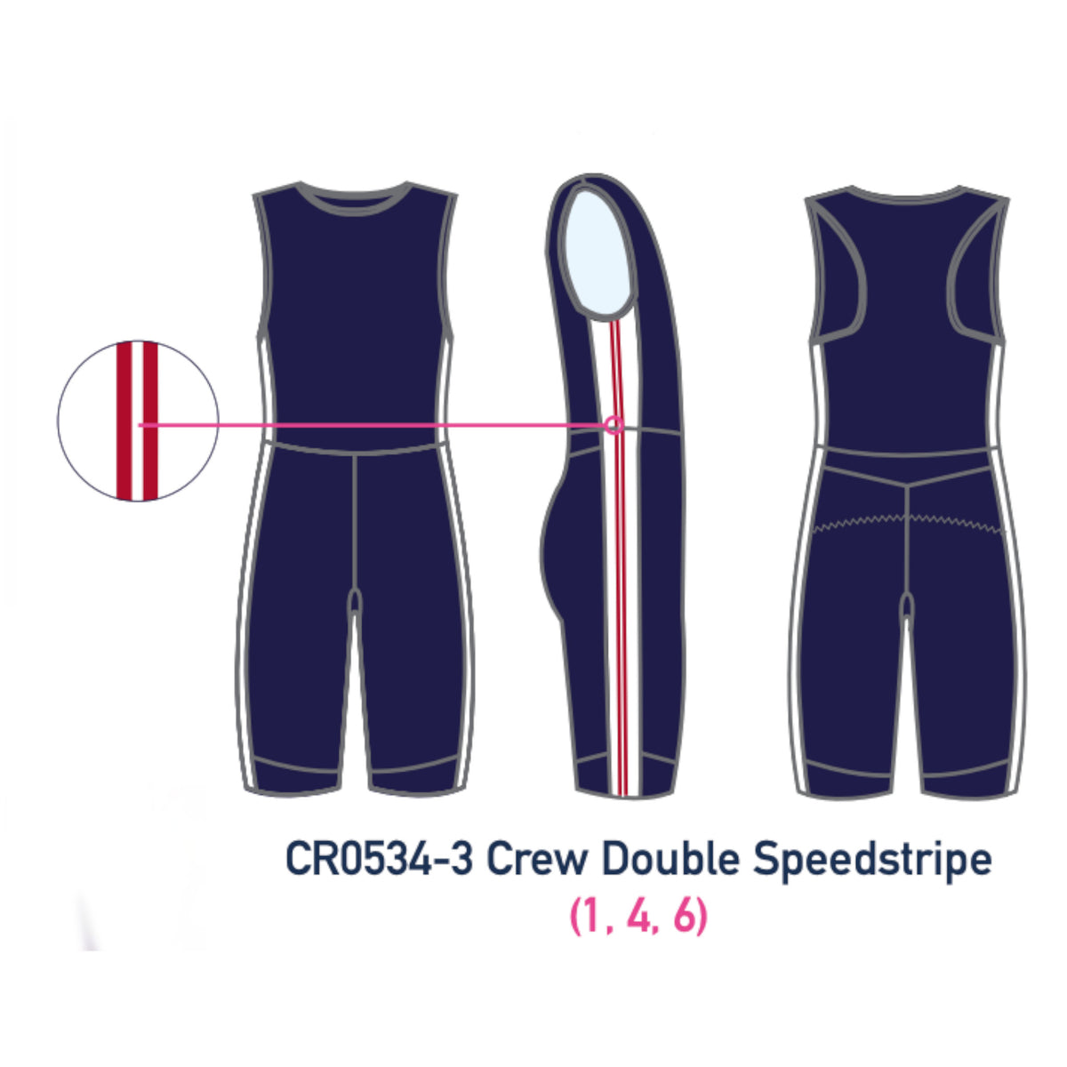 Custom Kit - Crew Double Speedstripe Rowing Suit - Crewroom -