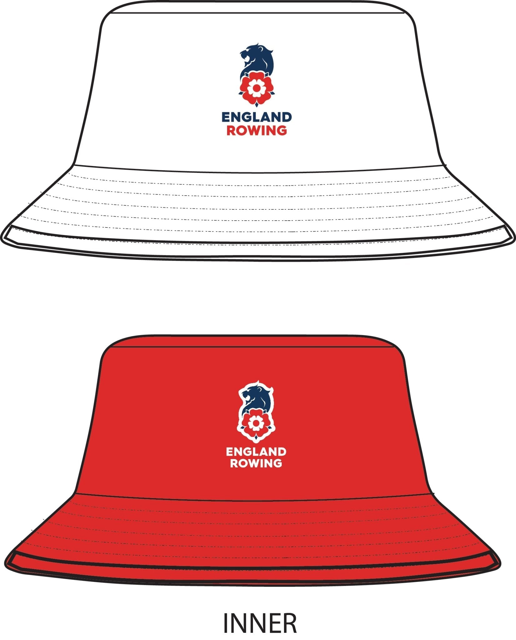 England Rowing Merchandise Reversible Bucket Hat - Crewroom - White - Red -