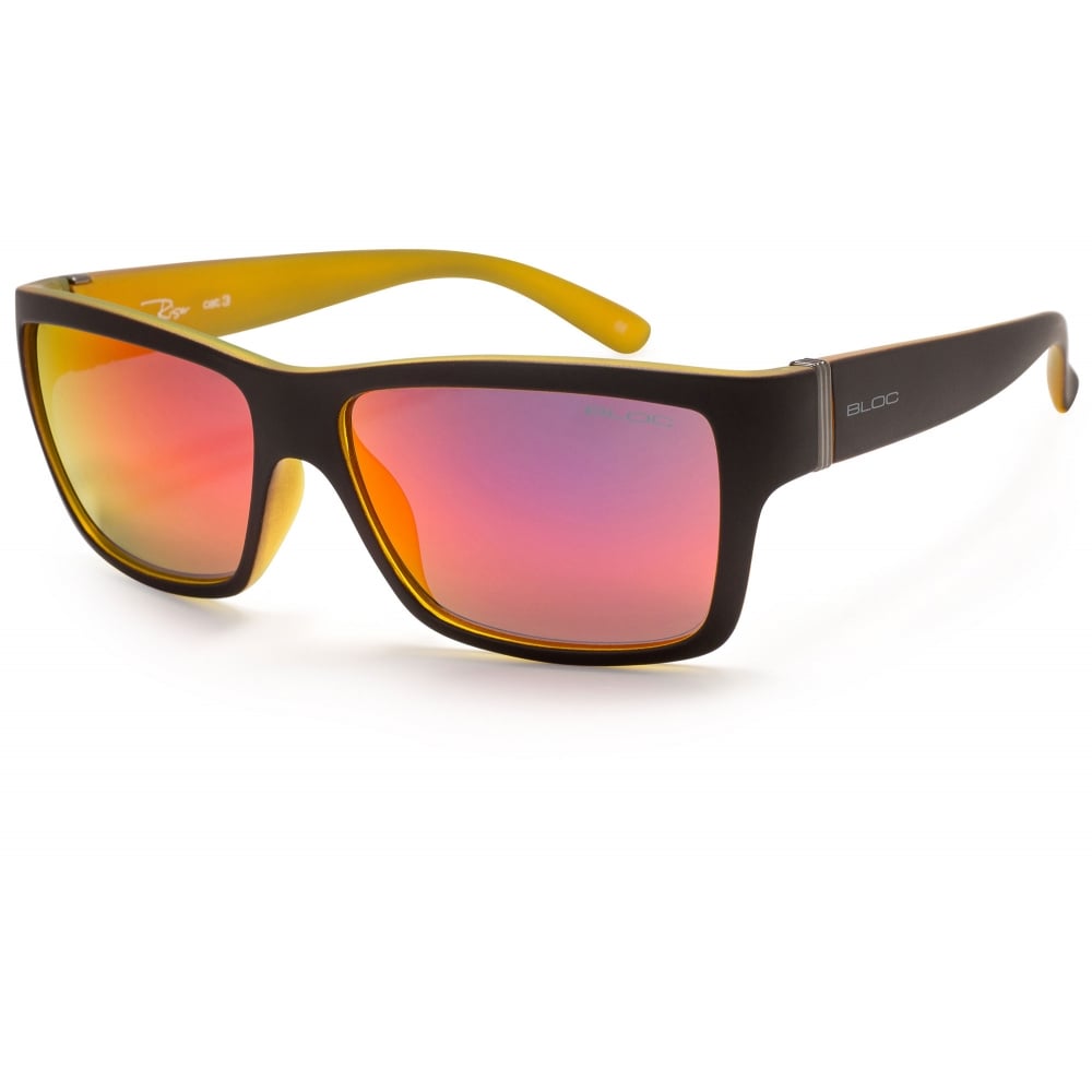 Bloc Riser Sunglasses - Crewroom - Matt Black Yellow | Red Mirror -