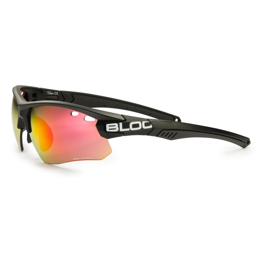 Bloc Titan Sunglasses | Black Multi Red Mirror - Crewroom - Black | Multi Red Mirror -