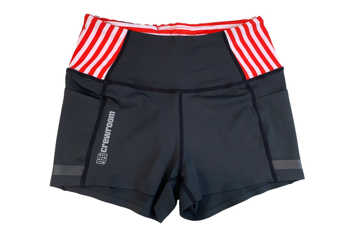 The High Waist Hepburn Short 2.5" (Women's) - Crewroom - XS - Black Coral Stripes