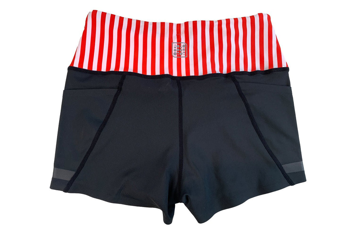 The High Waist Hepburn Short 2.5" (Women's) - Crewroom - XS - Black Coral Stripes