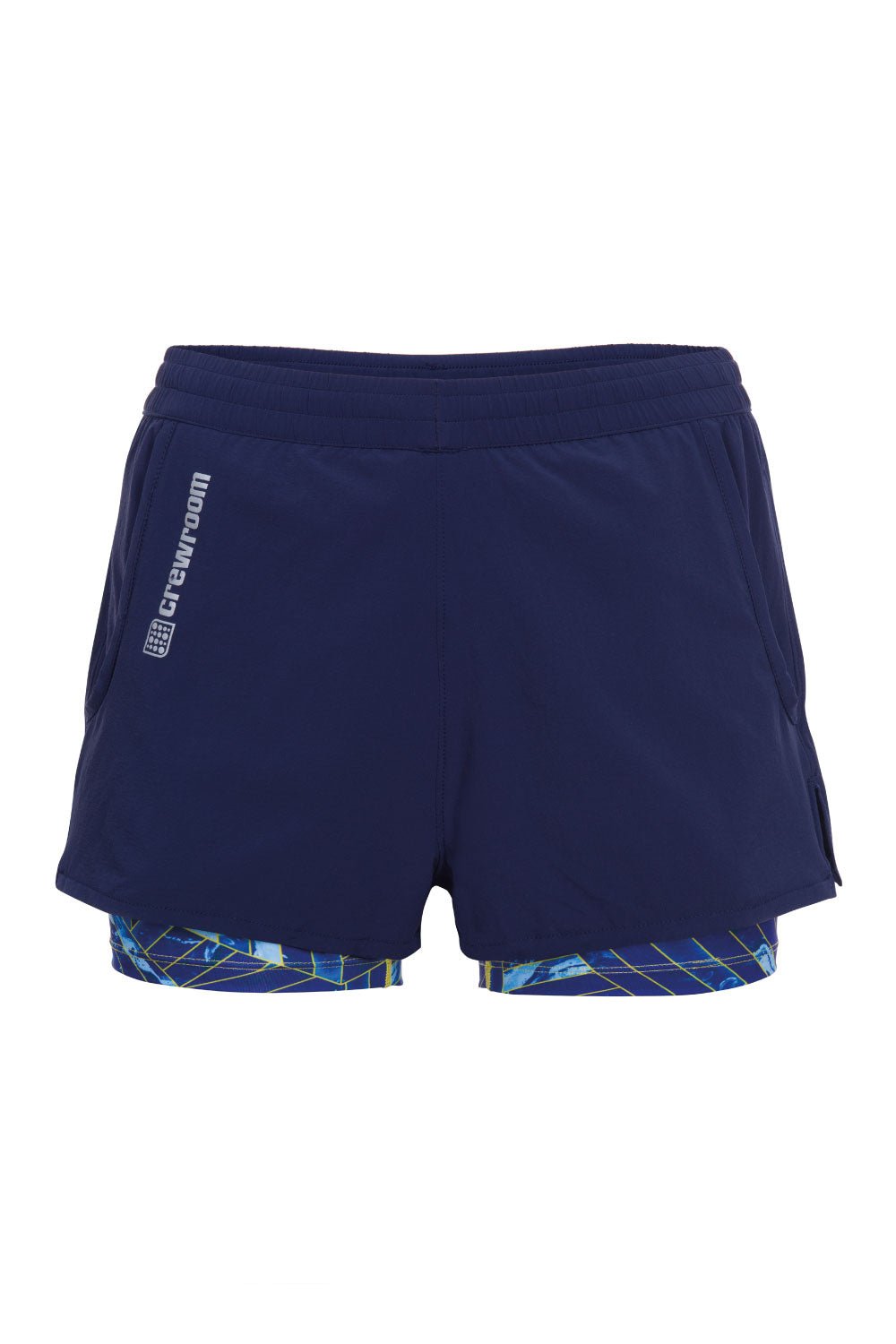 The Kintsugi 2 - in - 1 Marathon Short 5" (Women's) - Crewroom - XS - Navy Kintsugi Print