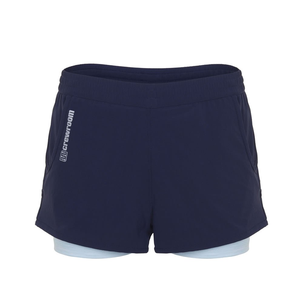 The 2 - in - 1 Marathon Short 5" (Women's) - Crewroom - XS - Navy Clearwater Glitch