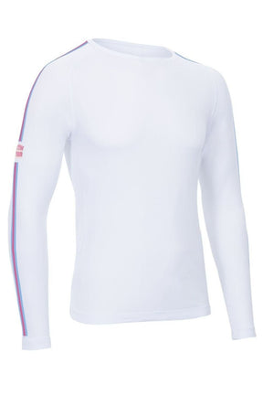 The Stripy Seamless Baselayer (Unisex) - Crewroom - XS - White/ Pink Stripe