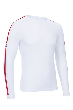 The Stripy Seamless Baselayer (Unisex) - Crewroom - XS - White/ Red Stripe
