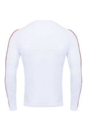 The Stripy Seamless Baselayer (Unisex) - Crewroom - XS - White/ Red Stripe