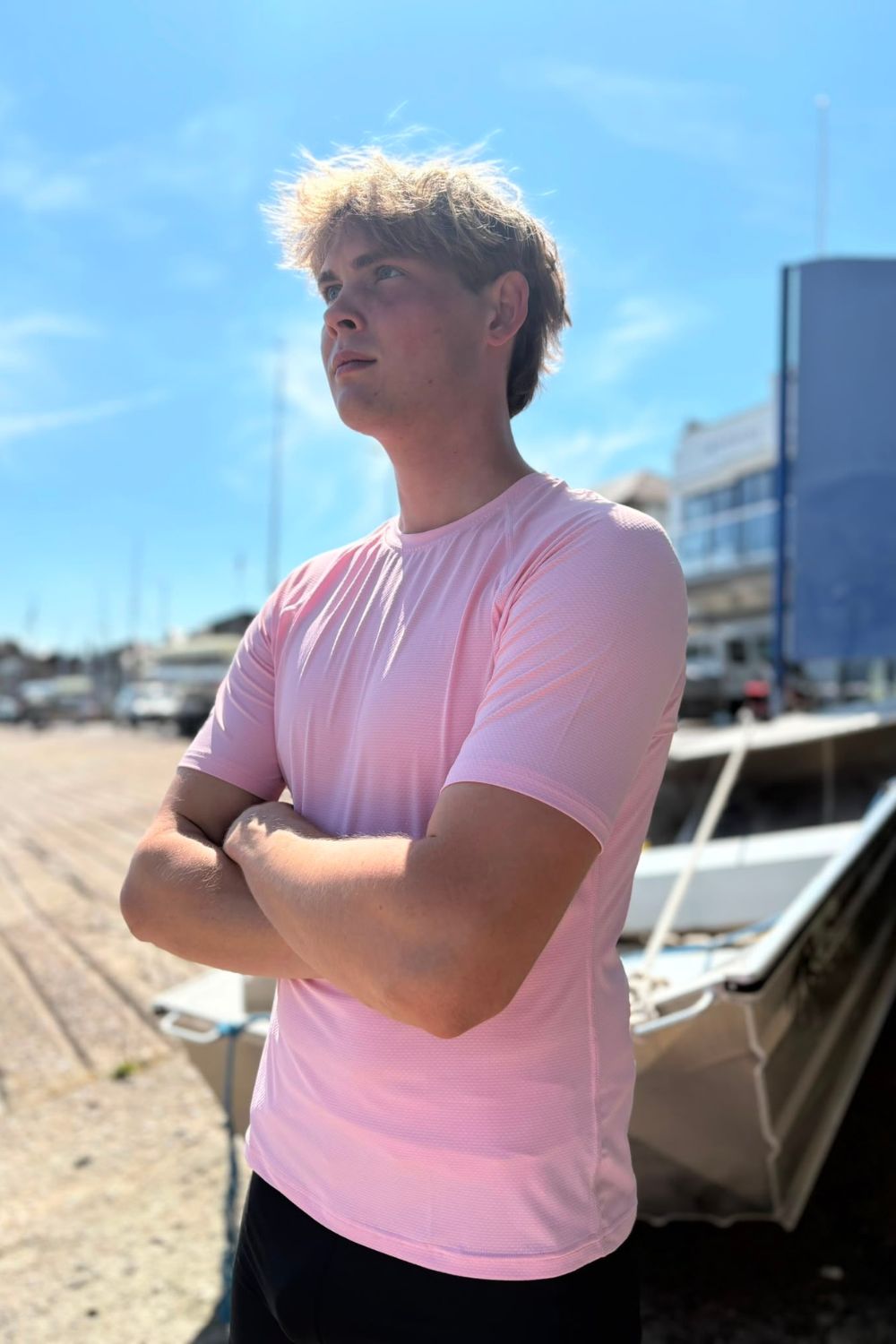 Men's UV Lightweight T-Shirt - Crewroom - S - Raspberry Dust