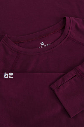 Women's All Seasons Lightweight Long Sleeve Top - Crewroom - XS - Plum