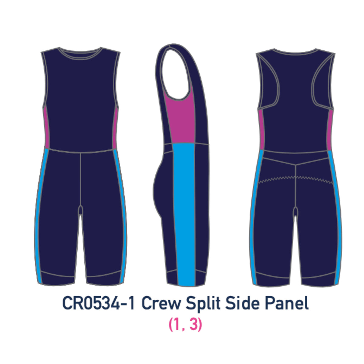Custom Kit - Crew Split Side Panel Rowing Suit - Crewroom - 