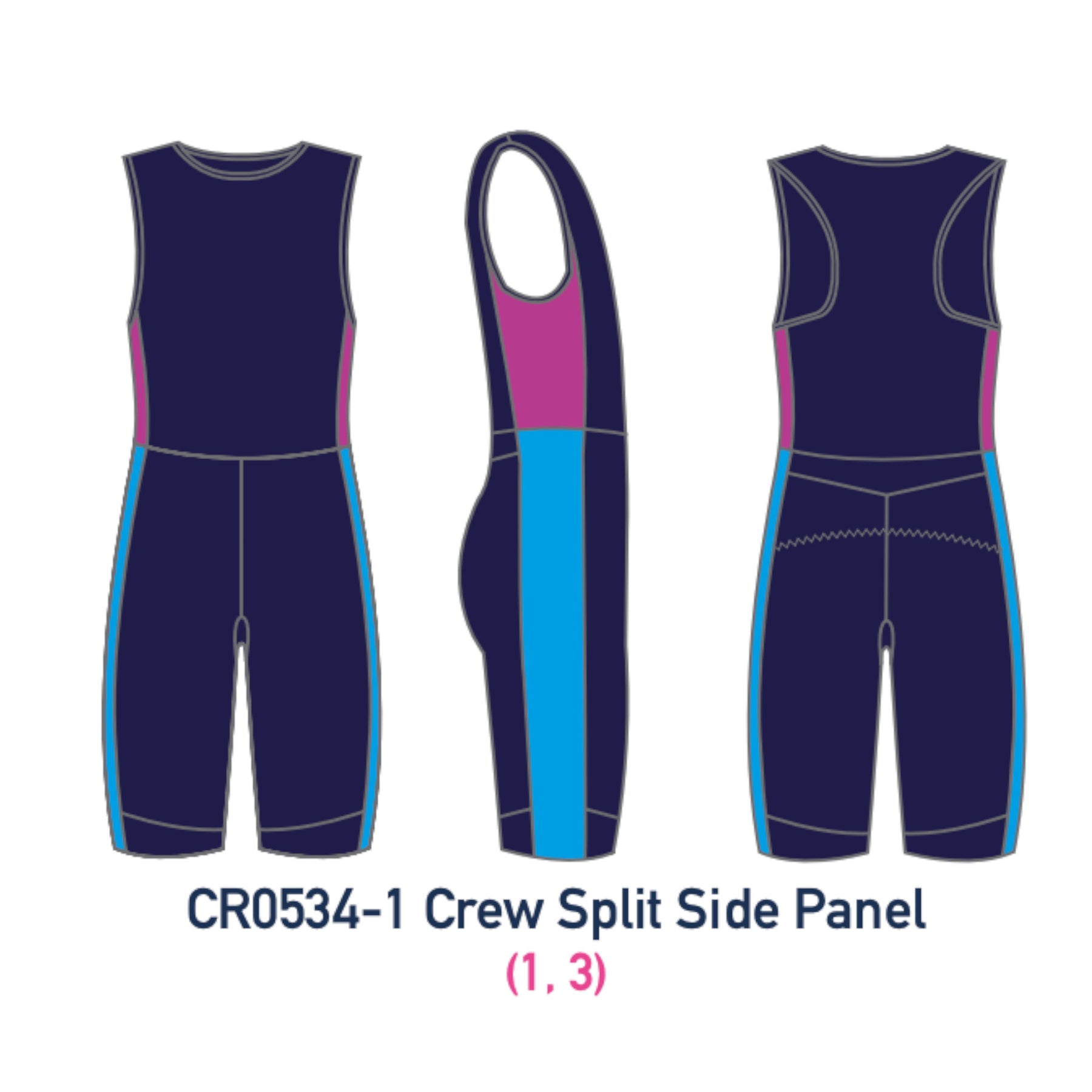 Custom Kit - Crew Split Side Panel Rowing Suit - Crewroom - 