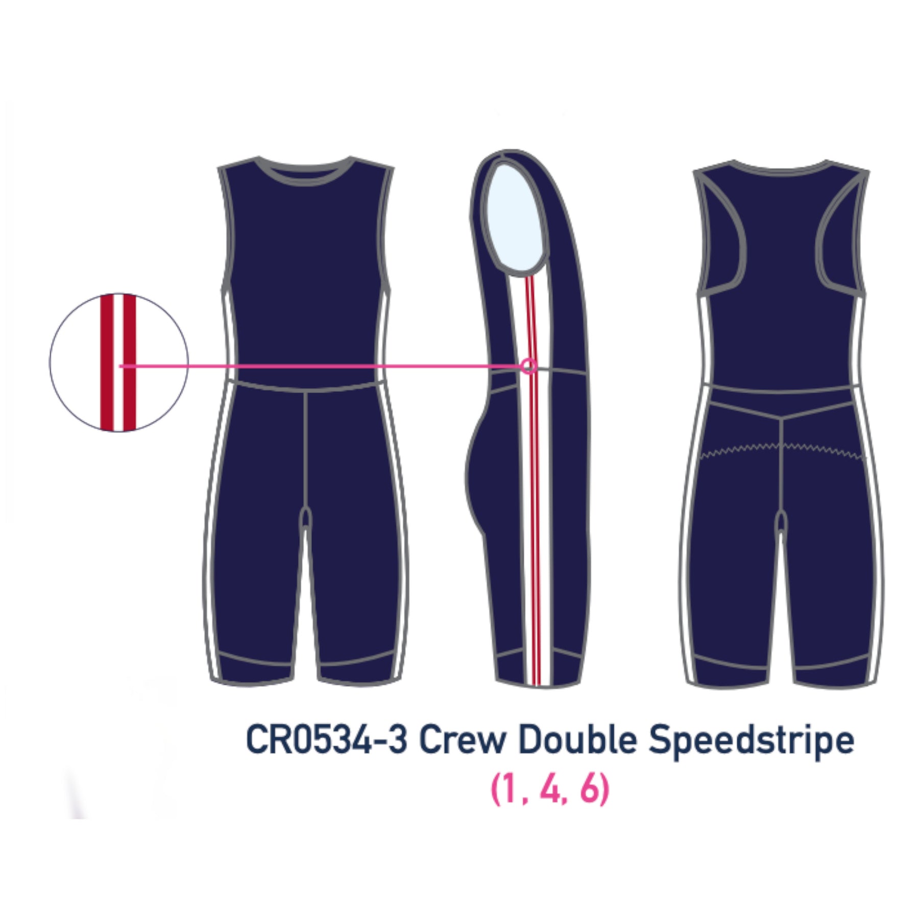 Custom Kit - Crew Double Speedstripe Rowing Suit - Crewroom - 