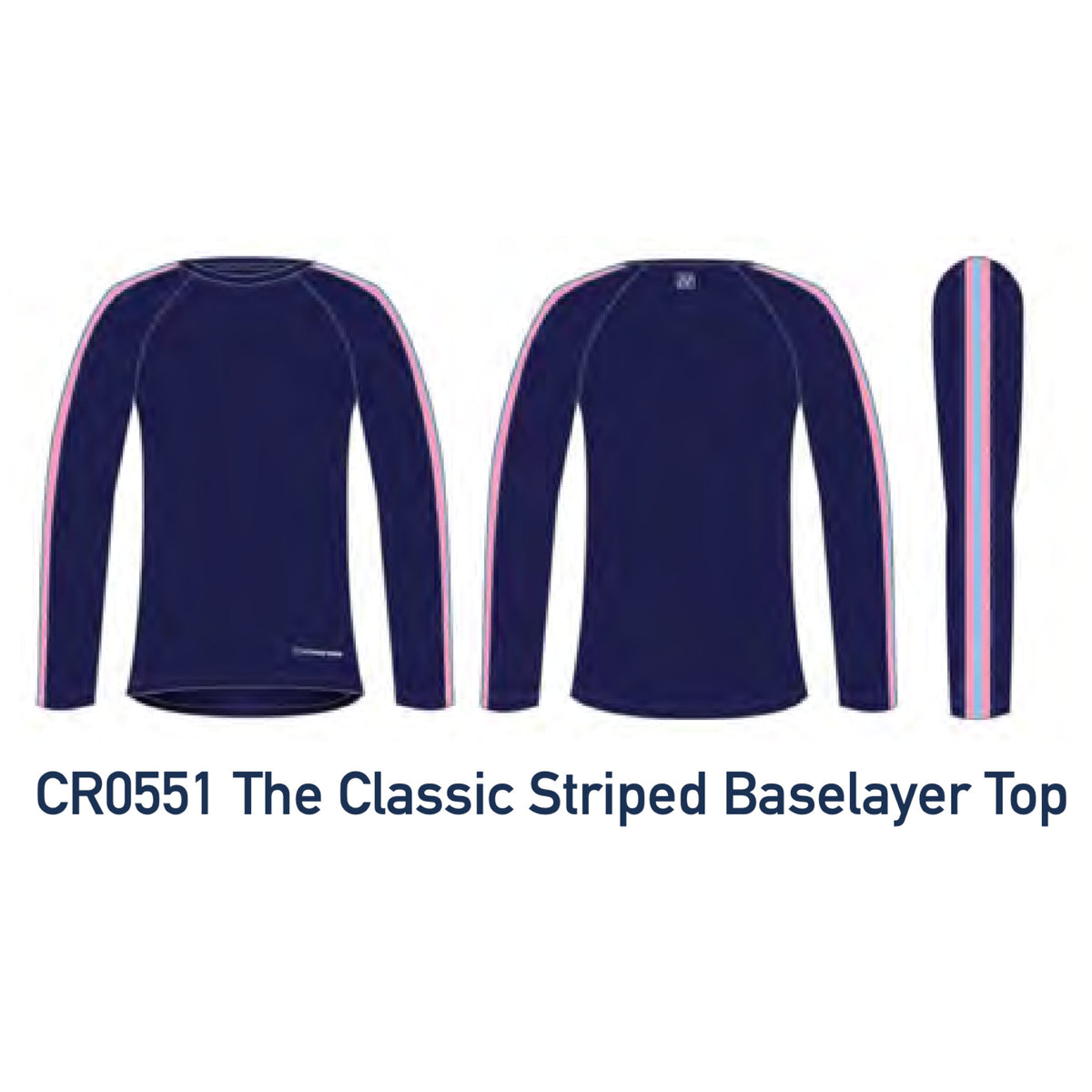 Custom Kit - The Long Sleeve Classic Striped Baselayer Top - Crewroom - 
