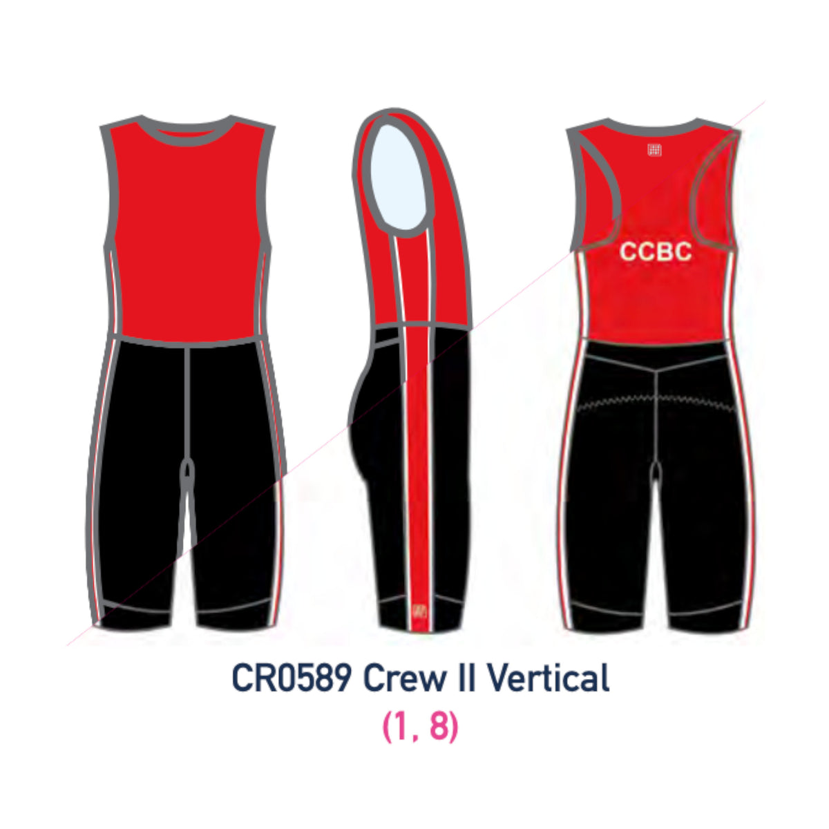 Custom Kit - Crew II Vertical Rowing Suit - Crewroom - 