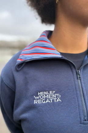The HWR Navy 1/4 Zip Sweatshirt (Stripes) - Crewroom - XS - Navy