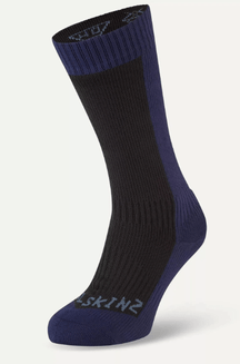 Sealskinz All Weather Mid Length - Waterproof Socks - Crewroom - S - Black/ Navy Blue