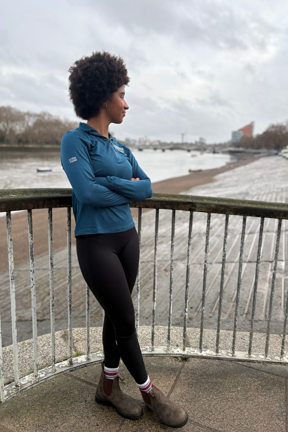 The WEHORR Cloud 1/4 Zip Top (Women's) - Crewroom - XS - Aegean Blue